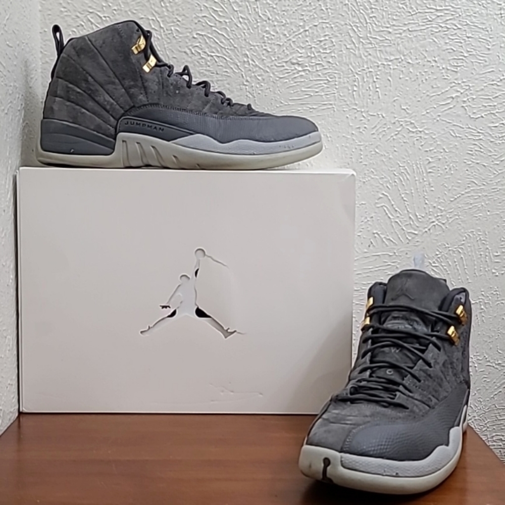 Air Jordan 12 Retro High Dark Wolf Grey Mens Sneakers 130690-005 Size 14